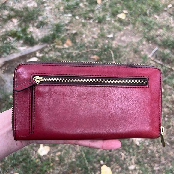 Fossil zip envelope wallet leather - Picture 3 of 7
